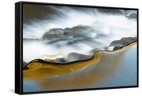 Abstract of cascade in mountain stream, Cumbria, England-Wayne Hutchinson-Framed Stretched Canvas