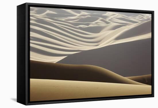 Abstract of desert shapes, Badain Jaran Desert, Inner Mongolia, China-Ellen Anon-Framed Stretched Canvas