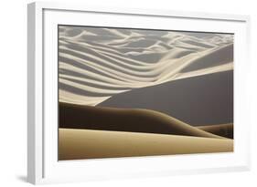 Abstract of desert shapes, Badain Jaran Desert, Inner Mongolia, China-Ellen Anon-Framed Photographic Print