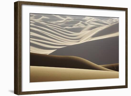 Abstract of desert shapes, Badain Jaran Desert, Inner Mongolia, China-Ellen Anon-Framed Photographic Print