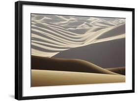 Abstract of desert shapes, Badain Jaran Desert, Inner Mongolia, China-Ellen Anon-Framed Photographic Print