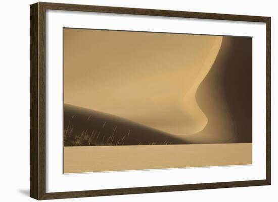 Abstract of desert shapes, Badain Jaran Desert, Inner Mongolia, China-Ellen Anon-Framed Photographic Print