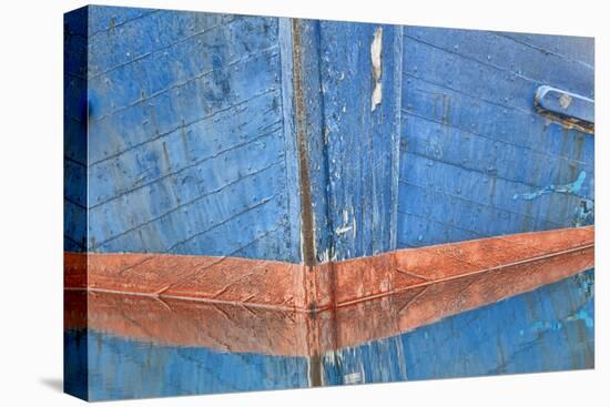 Abstract of Fishing Boat Bow Reflecting in Water, Hoonah, Alaska, USA-Jaynes Gallery-Stretched Canvas