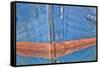 Abstract of Fishing Boat Bow Reflecting in Water, Hoonah, Alaska, USA-Jaynes Gallery-Framed Stretched Canvas