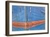 Abstract of Fishing Boat Bow Reflecting in Water, Hoonah, Alaska, USA-Jaynes Gallery-Framed Photographic Print