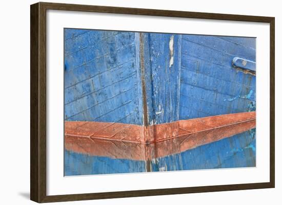 Abstract of Fishing Boat Bow Reflecting in Water, Hoonah, Alaska, USA-Jaynes Gallery-Framed Photographic Print