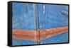 Abstract of Fishing Boat Bow Reflecting in Water, Hoonah, Alaska, USA-Jaynes Gallery-Framed Stretched Canvas