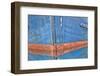 Abstract of Fishing Boat Bow Reflecting in Water, Hoonah, Alaska, USA-Jaynes Gallery-Framed Photographic Print