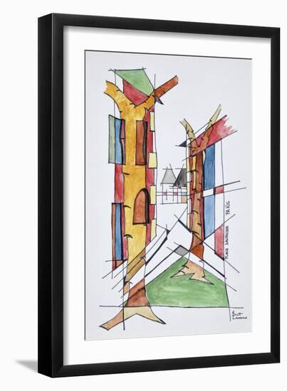 Abstract of Place Dauphine, Ile de la Cite, Paris, France-Richard Lawrence-Framed Photographic Print