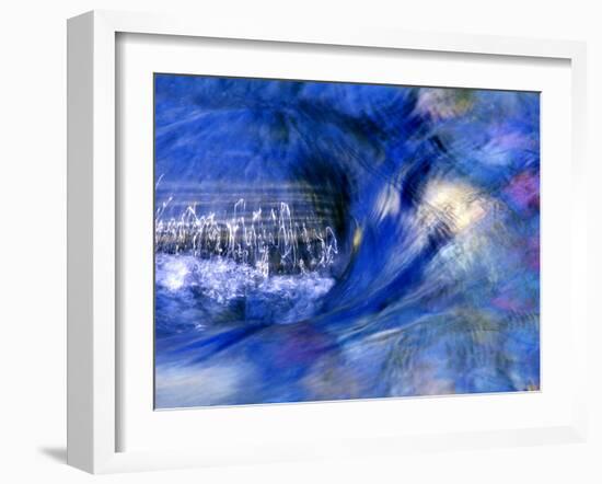 Abstract of Water Flowing Over Rock in Sunlight, Alpharetta, Georgia, USA-Charles R. Needle-Framed Photographic Print