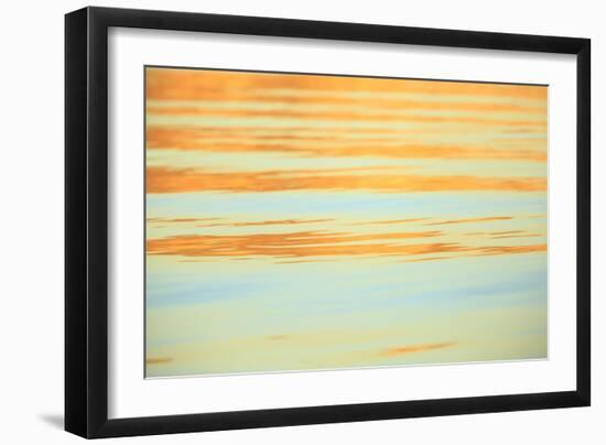 Abstract of water ripples in orange and blue.-Stuart Westmorland-Framed Photographic Print