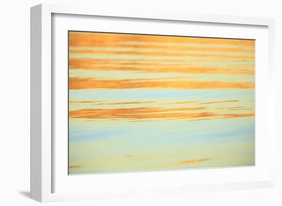 Abstract of water ripples in orange and blue.-Stuart Westmorland-Framed Photographic Print