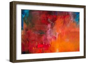 Abstract Oil Painting Background. Oil on Canvas Texture. Hand Drawn Oil Painting.Color Texture. Fra-Anton Evmeshkin-Framed Art Print