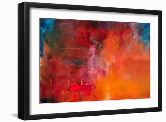Abstract Oil Painting Background. Oil on Canvas Texture. Hand Drawn Oil Painting.Color Texture. Fra-Anton Evmeshkin-Framed Art Print