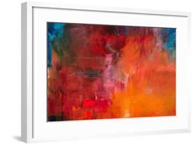 Abstract Oil Painting Background. Oil on Canvas Texture. Hand Drawn Oil Painting.Color Texture. Fra-Anton Evmeshkin-Framed Art Print