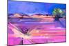 Abstract Oil Painting Landscape Background. Colorful Yellow and Purple Sky. Oil Painting Outdoor La-pluie_r-Mounted Premium Giclee Print