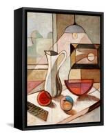 Abstract Oil Painting of Still Life with Pitcher and Fruits-Gino Santa Maria-Framed Stretched Canvas