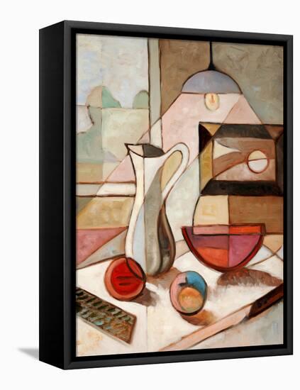 Abstract Oil Painting of Still Life with Pitcher and Fruits-Gino Santa Maria-Framed Stretched Canvas