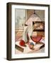 Abstract Oil Painting of Still Life with Pitcher and Fruits-Gino Santa Maria-Framed Photographic Print