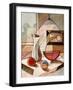 Abstract Oil Painting of Still Life with Pitcher and Fruits-Gino Santa Maria-Framed Photographic Print