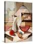 Abstract Oil Painting of Still Life with Pitcher and Fruits-Gino Santa Maria-Stretched Canvas