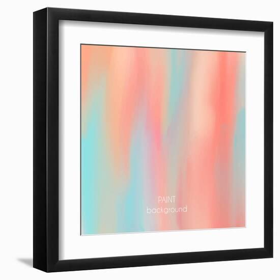 Abstract Oil Painting Texture. Hand Drawn Paint Brushes Background. Pastel Color Palette.-Lidia Kubrak-Framed Art Print