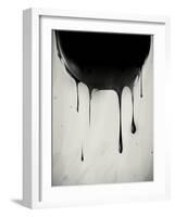 Abstract Oil Slick Flows With Drops-fet-Framed Art Print