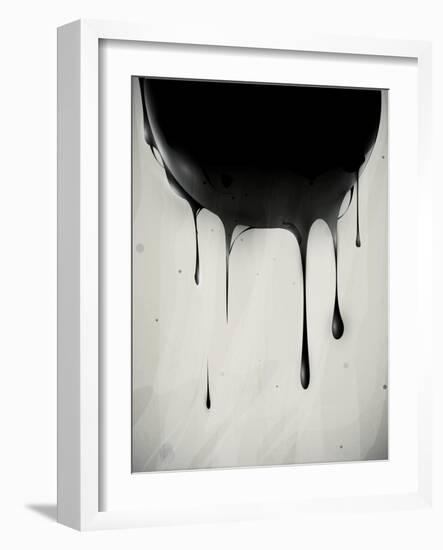 Abstract Oil Slick Flows With Drops-fet-Framed Art Print