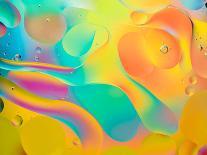 Colorful Abstract Background with Oil Drops on Water-Abstract Oil Work-Photographic Print