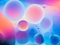 Colorful Abstract Background with Oil Drops on Water-Abstract Oil Work-Photographic Print