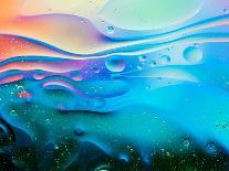 Experiment with Oil Drops on Water, Colorful Background-Abstract Oil Work-Photographic Print