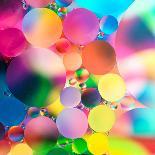 Experiment with Oil Drops on Water, Colorful Background-Abstract Oil Work-Photographic Print