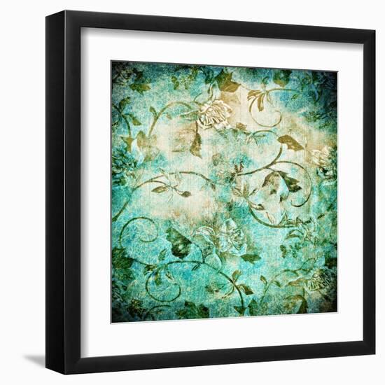 Abstract Old Background With Grunge Texture-iulias-Framed Art Print