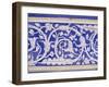 Abstract or Stylized Floral Motif, Chalk Blue and White Painted Mahal, the City Palace-John Henry Claude Wilson-Framed Photographic Print