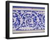 Abstract or Stylized Floral Motif, Chalk Blue and White Painted Mahal, the City Palace-John Henry Claude Wilson-Framed Photographic Print