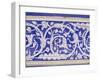 Abstract or Stylized Floral Motif, Chalk Blue and White Painted Mahal, the City Palace-John Henry Claude Wilson-Framed Photographic Print