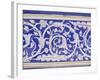 Abstract or Stylized Floral Motif, Chalk Blue and White Painted Mahal, the City Palace-John Henry Claude Wilson-Framed Photographic Print