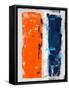 Abstract Orange and Blue Study-Emma Moore-Framed Stretched Canvas