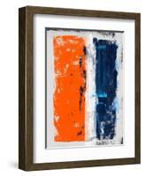 Abstract Orange and Blue Study-Emma Moore-Framed Art Print