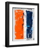 Abstract Orange and Blue Study-Emma Moore-Framed Art Print