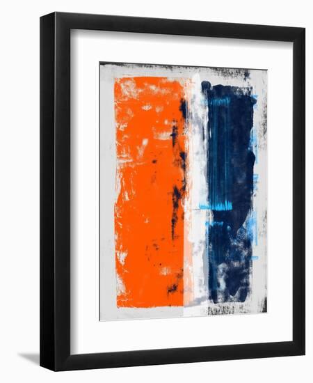 Abstract Orange and Blue Study-Emma Moore-Framed Art Print