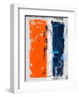 Abstract Orange and Blue Study-Emma Moore-Framed Art Print