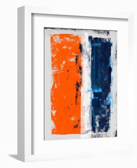 Abstract Orange and Blue Study-Emma Moore-Framed Art Print