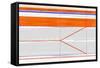 Abstract Orange and Grey-NaxArt-Framed Stretched Canvas