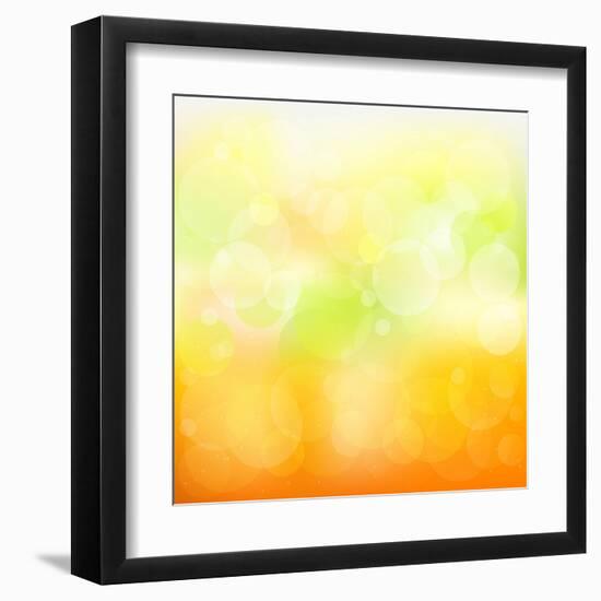 Abstract Orange And Yellow With Stars-adamson-Framed Art Print