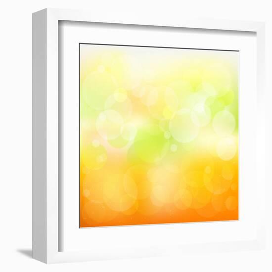 Abstract Orange And Yellow With Stars-adamson-Framed Art Print