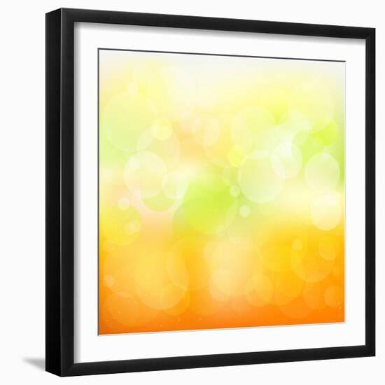 Abstract Orange And Yellow With Stars-adamson-Framed Art Print