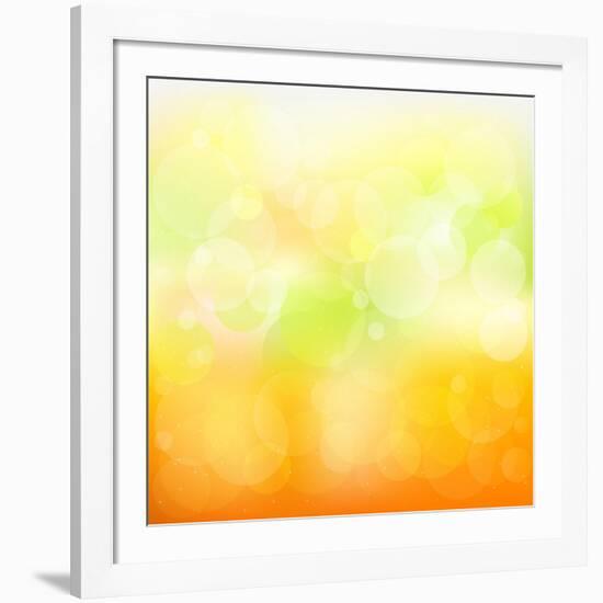 Abstract Orange And Yellow With Stars-adamson-Framed Art Print