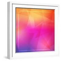 Abstract Orange Pink Background with Shining White Lines and Frame-marinini-Framed Art Print