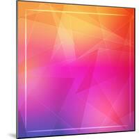 Abstract Orange Pink Background with Shining White Lines and Frame-marinini-Mounted Art Print